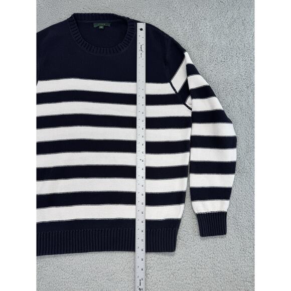 J Crew Oarsman Reverse Jersey Blue White stripe Men Sweater Size Large - Picture 5 of 12